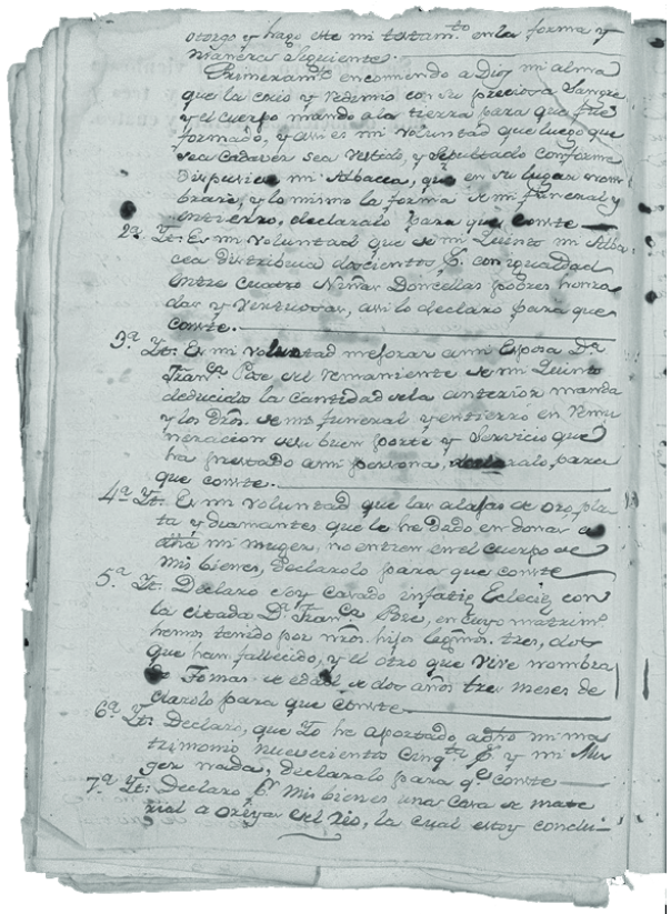 Registro de testamento de Francisco Pellicer Camacho