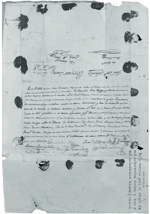 Documento 1. Registro de testamento de Francisco Pellicer Camacho
